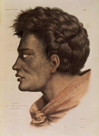 Natai, a Maori chief from Bream Bay, New Zealand, plate 63 from 